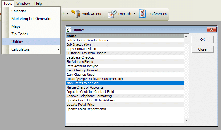 Mark Items to be Sold File Path