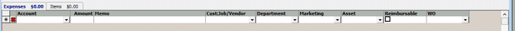 Receive Items and Enter Bill - Expense Tab