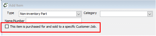 Non-Inventory - Used for Specific Customer