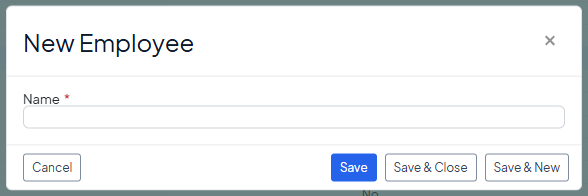 The quick add window asks only for the Name.
