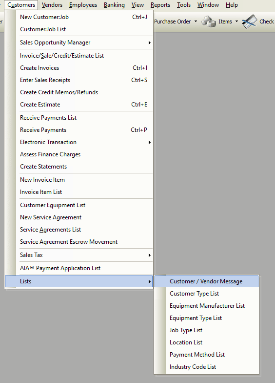 Customer/Vendor Message File Path