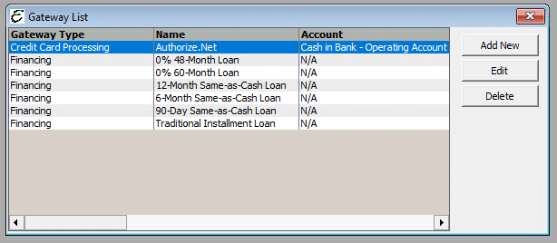 Gateway List