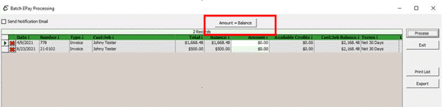 Amount=Balance