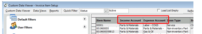 Invoice Item Setup - Locate AR Aging Report Information