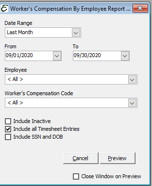 Worker's Compensation by Employee Options