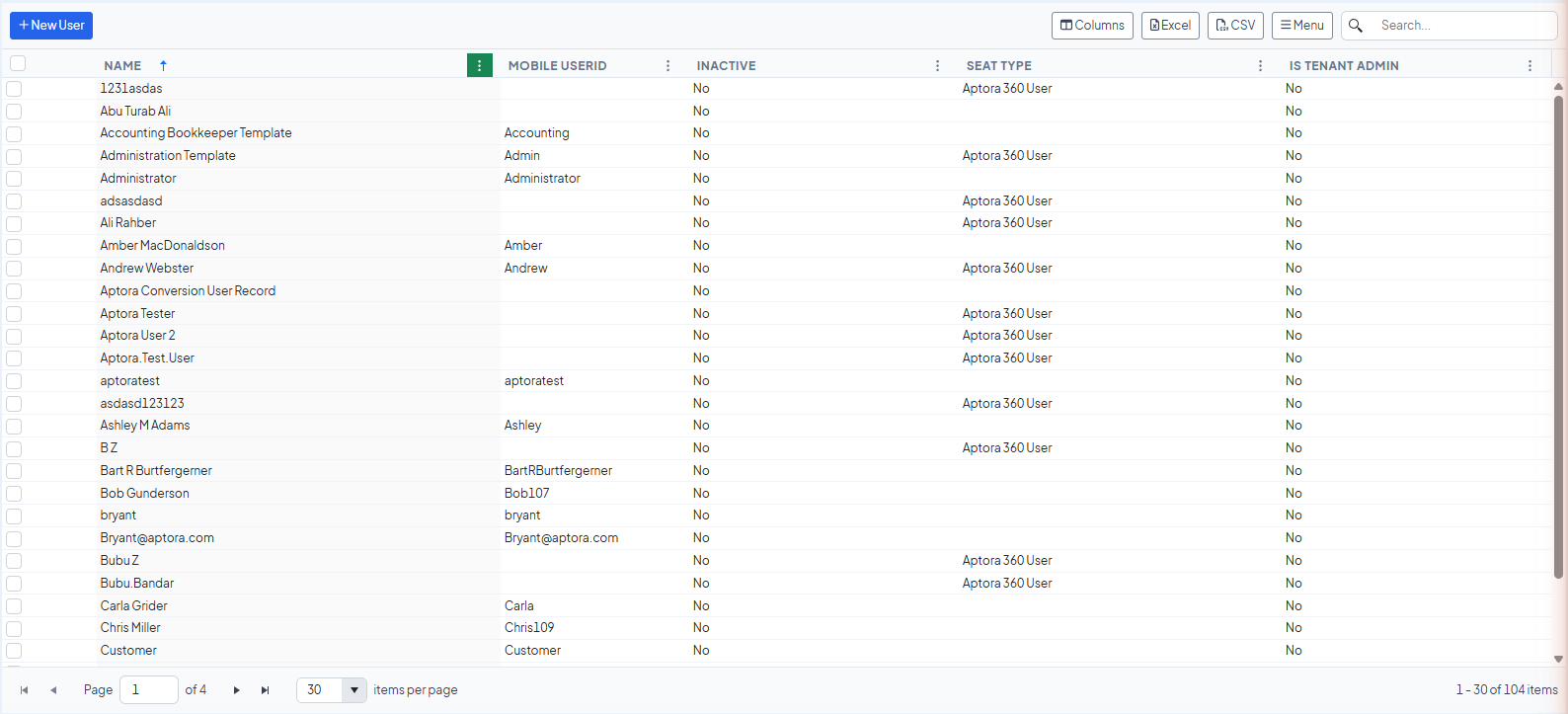 Click New User at the top left of the Users list.