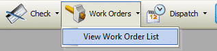 Work Order List Toolbar