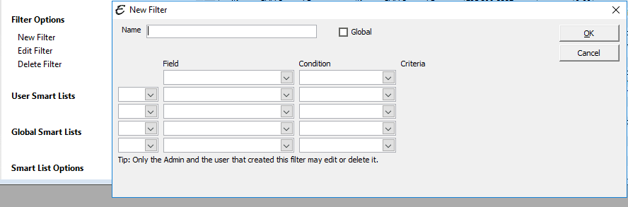 New Filter Screen