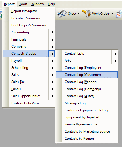 Contact Log (Customer) File Path