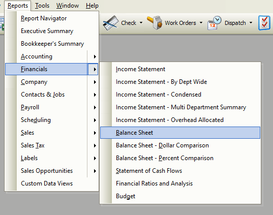 Balance Sheet File Path