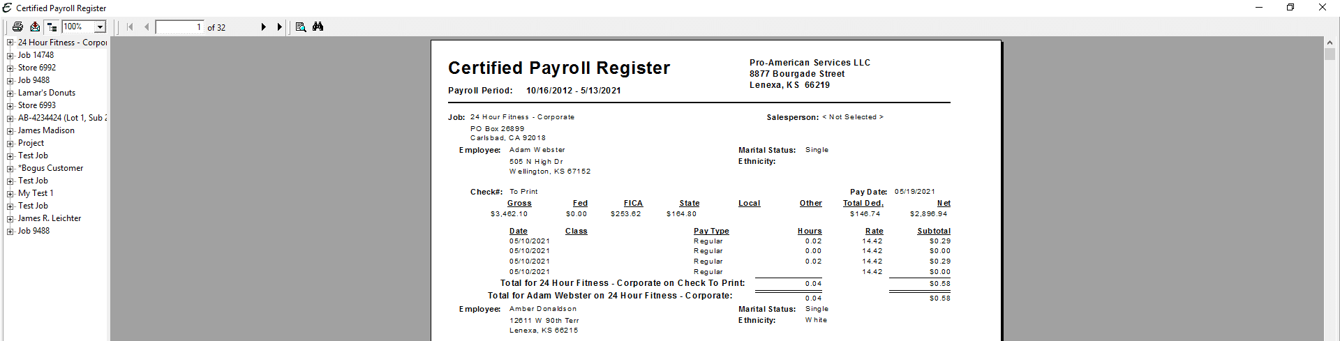 Certified Payroll Register PDF