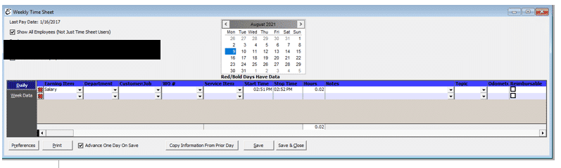 Weekly Time Sheet - Time Tracker Plus