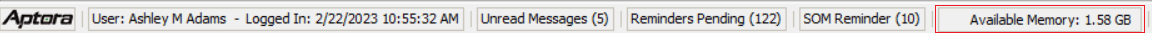 Viewing Available Memory or RAM.