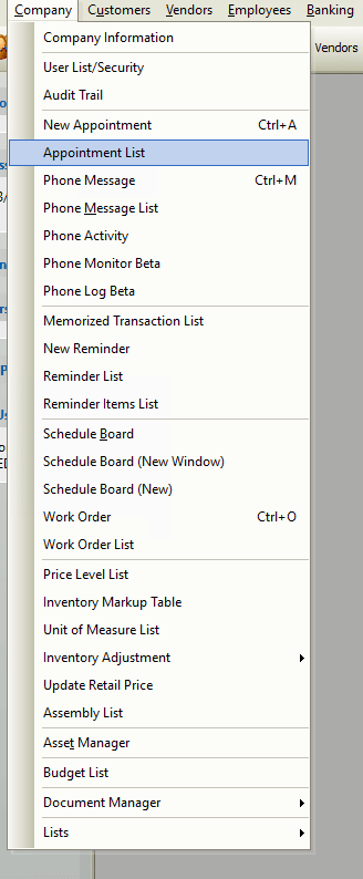 Appointment List File Path