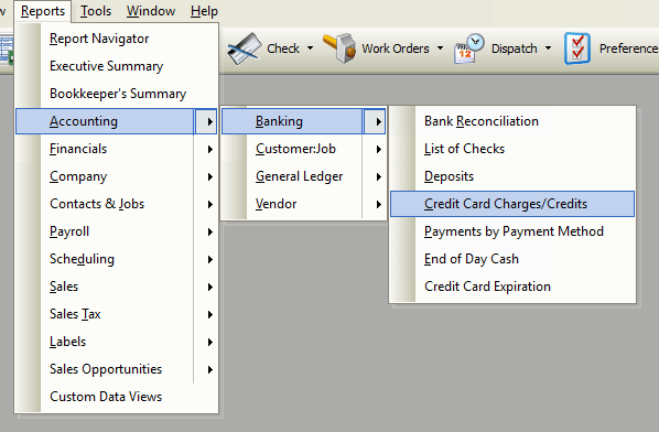 Credit Card Charges/Credits Report File Path