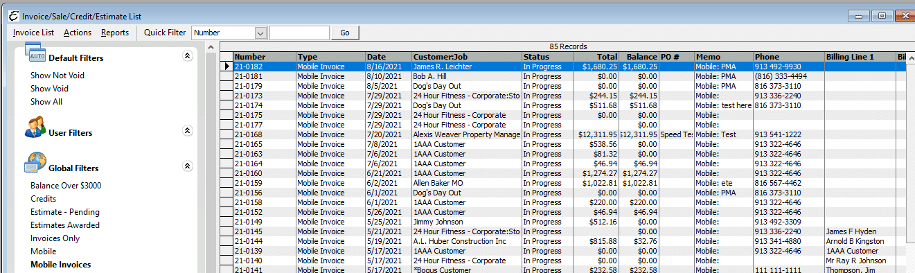 Mobile Invoice - Total Office Manager