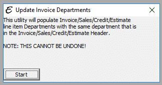 Update Invoice Department Notification