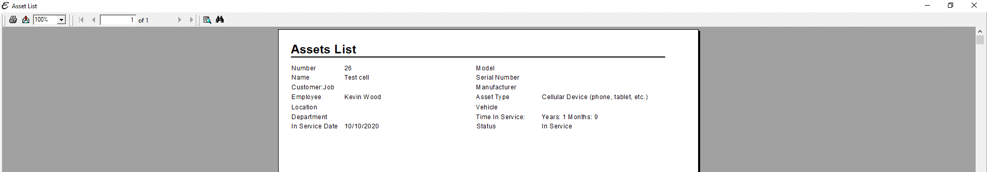 Assets List PDF