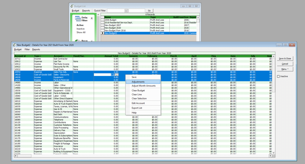 Sample Itemized Budget