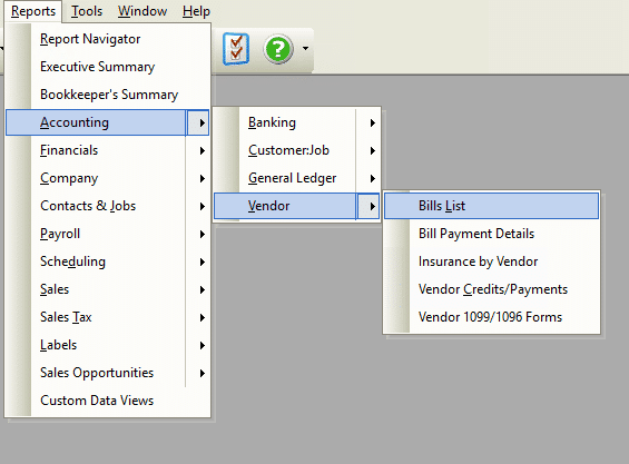 Reports - Bill List File Path
