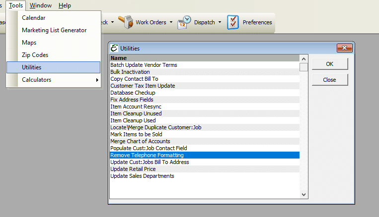 Remove Telephone Formatting File Path