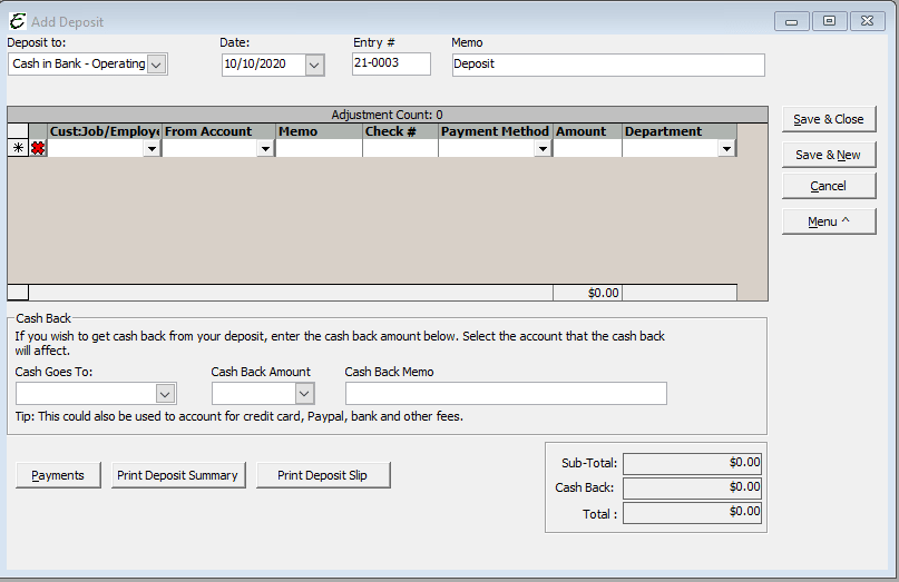 Add Deposit