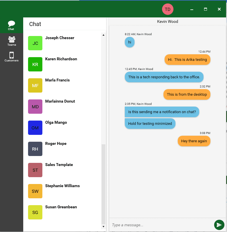Aptora Teams Interface