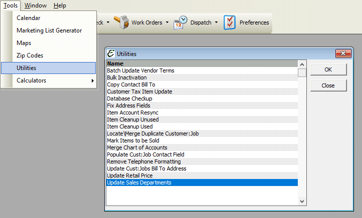 Update Sales Departments Utility File Path