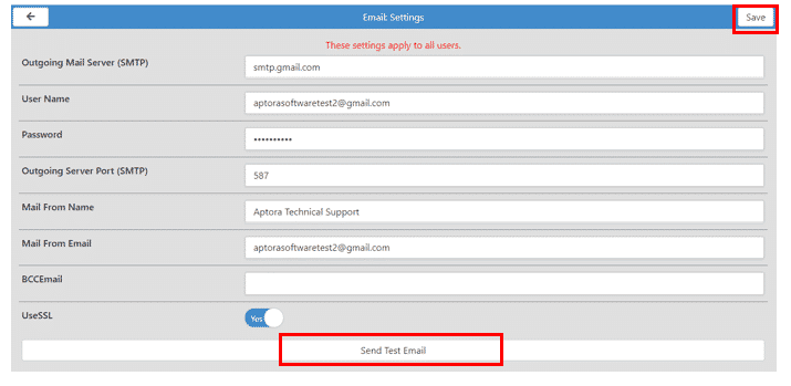 Email Settings Setup