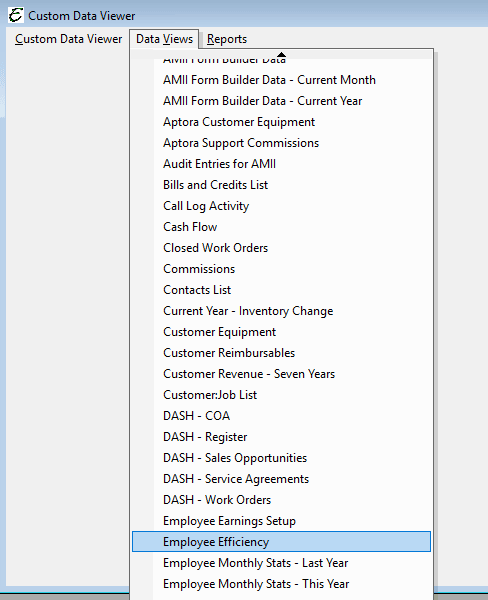 Custom Data Viewer - Employee Efficiency