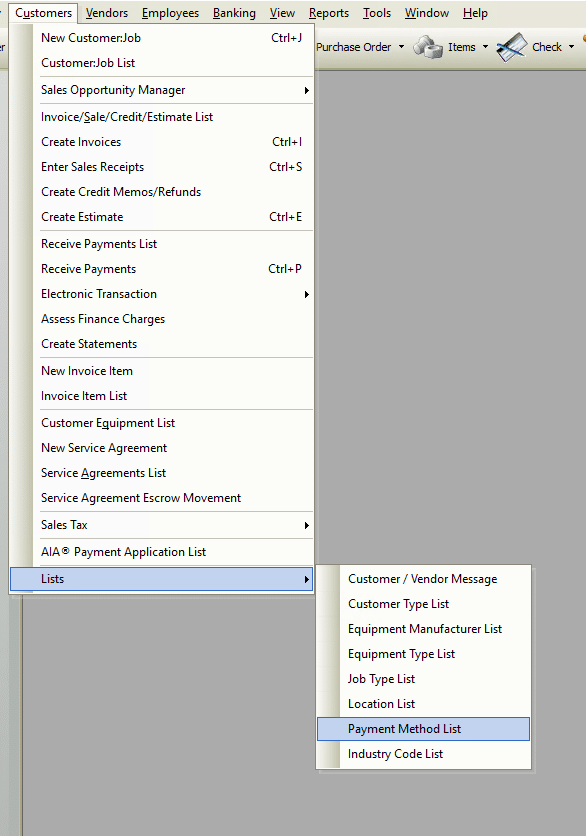 Payment Method List File Path