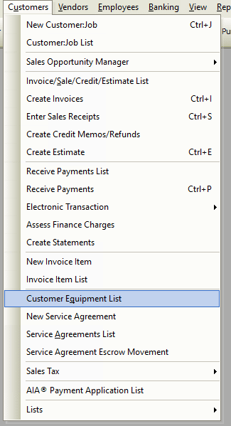 Customer Equipment List File Path