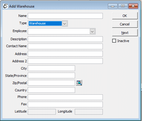 Add Warehouse Form