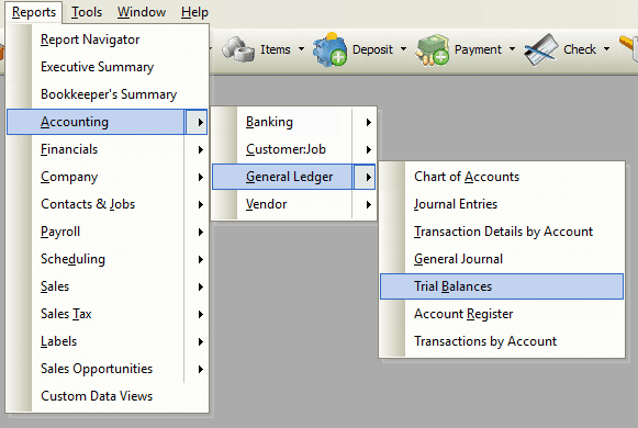 Trial Balances Report File Path