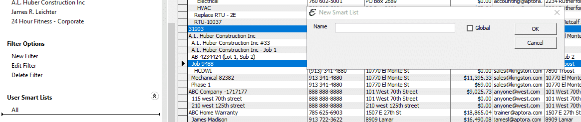 Drag to Create New Smart List