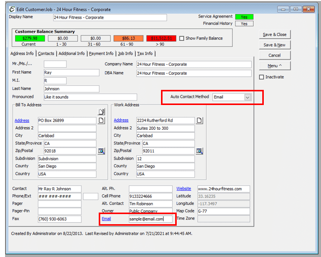 Auto Email Customer:Job Requirements