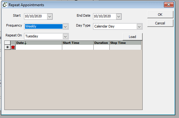 Repeat Appointment Form