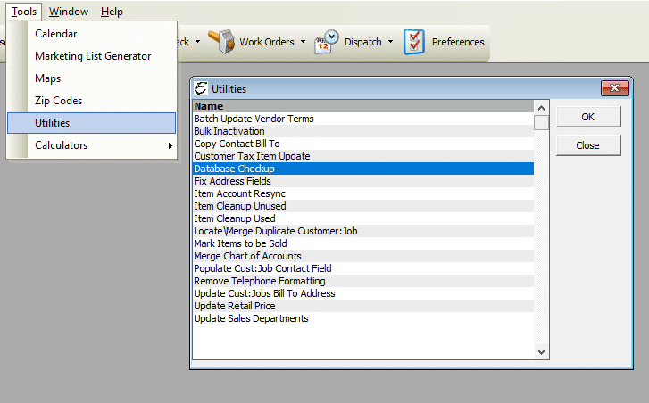 Database Checkup File Path