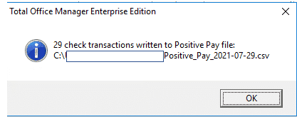 Positive Pay Notification