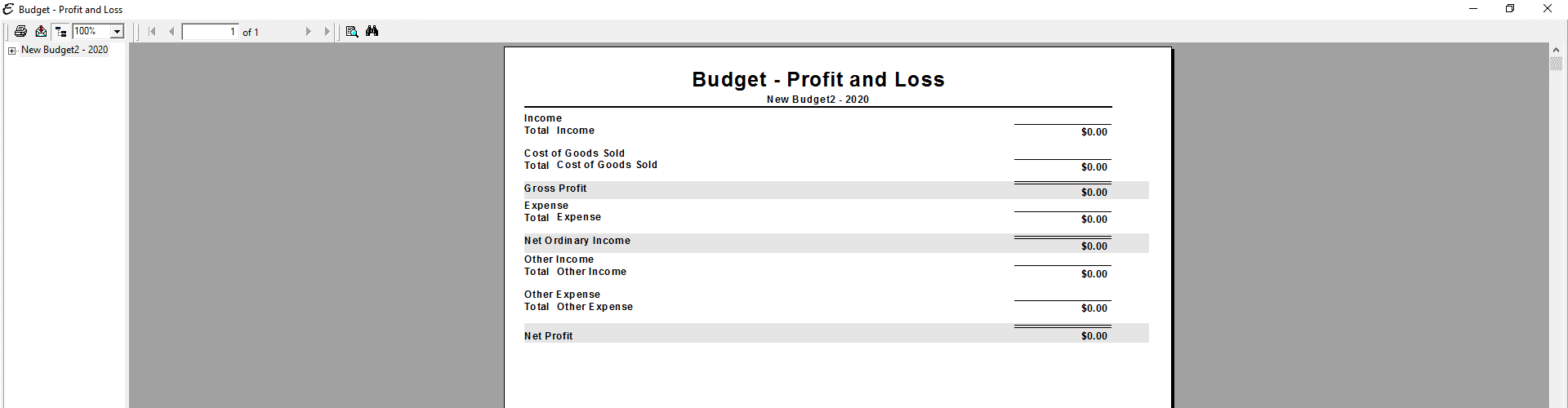 Sample Budget Report