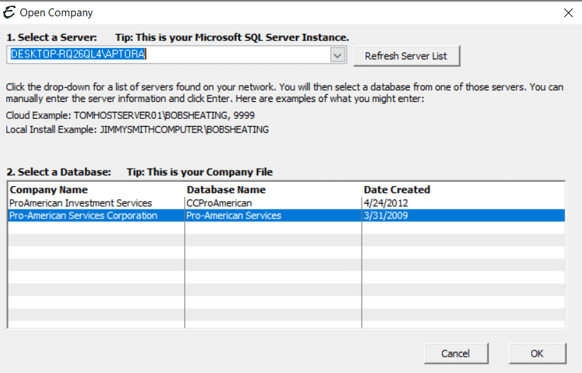 Open the Company File Manually