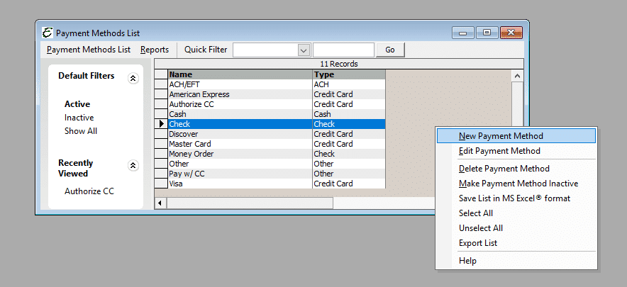 New Payment Method